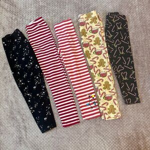 Girl’s Christmas leggings Bundle Size 6
